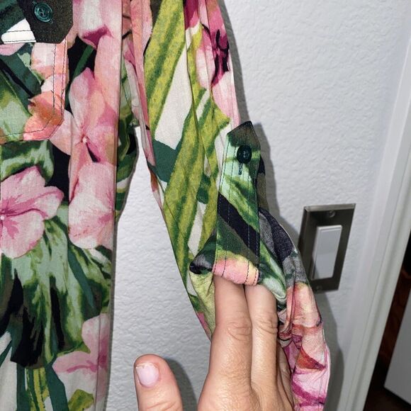 Calvin Klein Swim Dress Cover up Floral Button Front Large - Picture 5 of 13